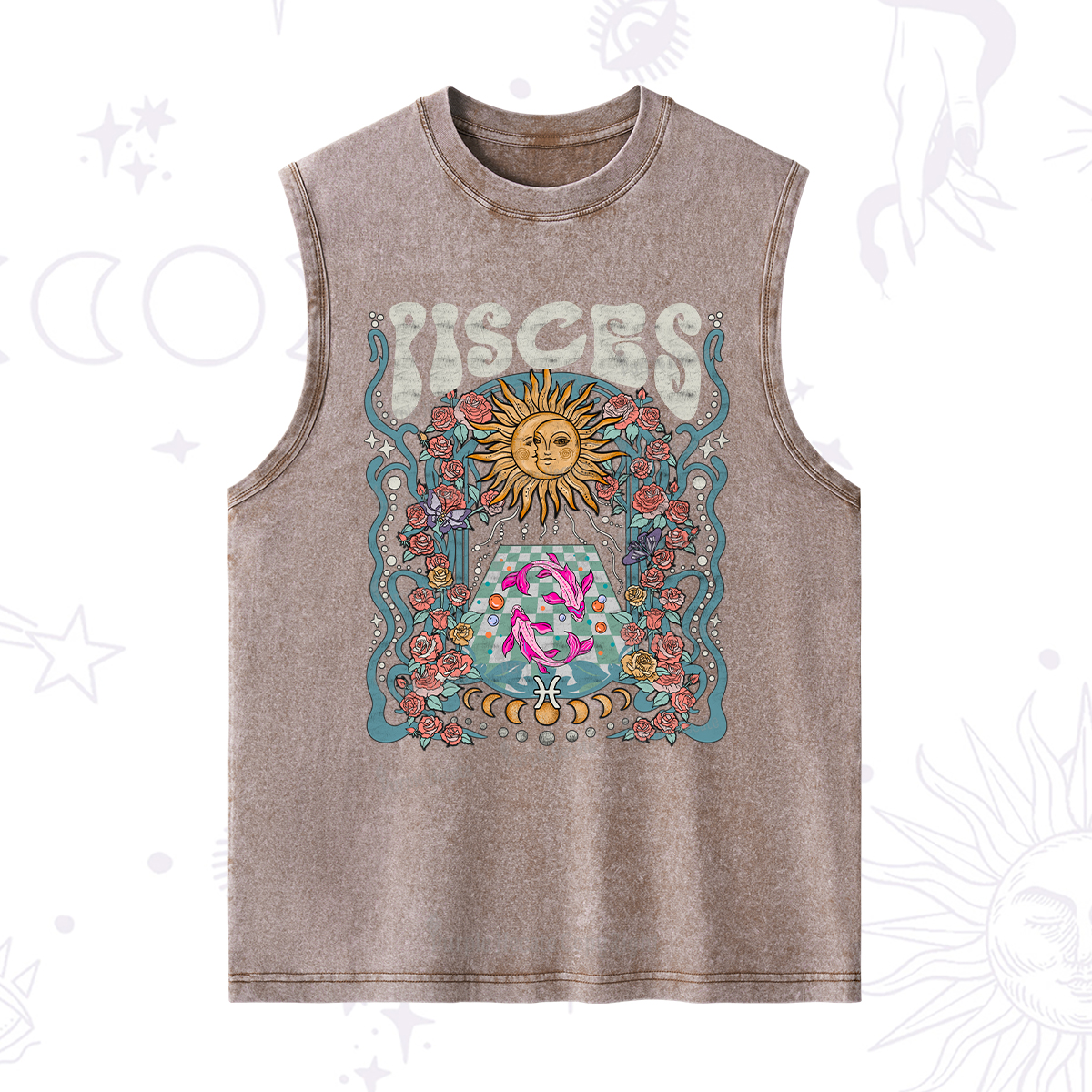 Purplehecate Pisces Spirit Zodiac Washed Tank