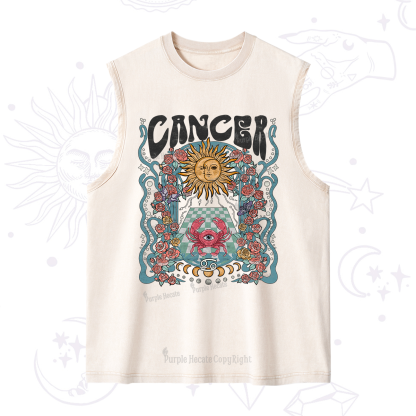 Purplehecate Cancer Spirit Zodiac Washed Tank