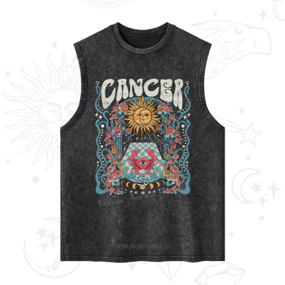 Purplehecate Cancer Spirit Zodiac Washed Tank