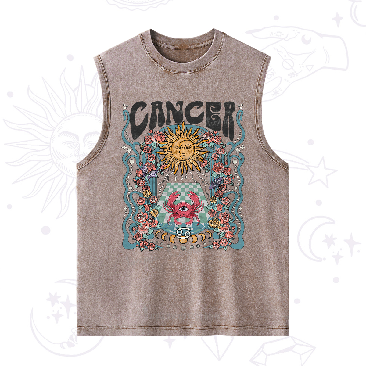 Purplehecate Cancer Spirit Zodiac Washed Tank