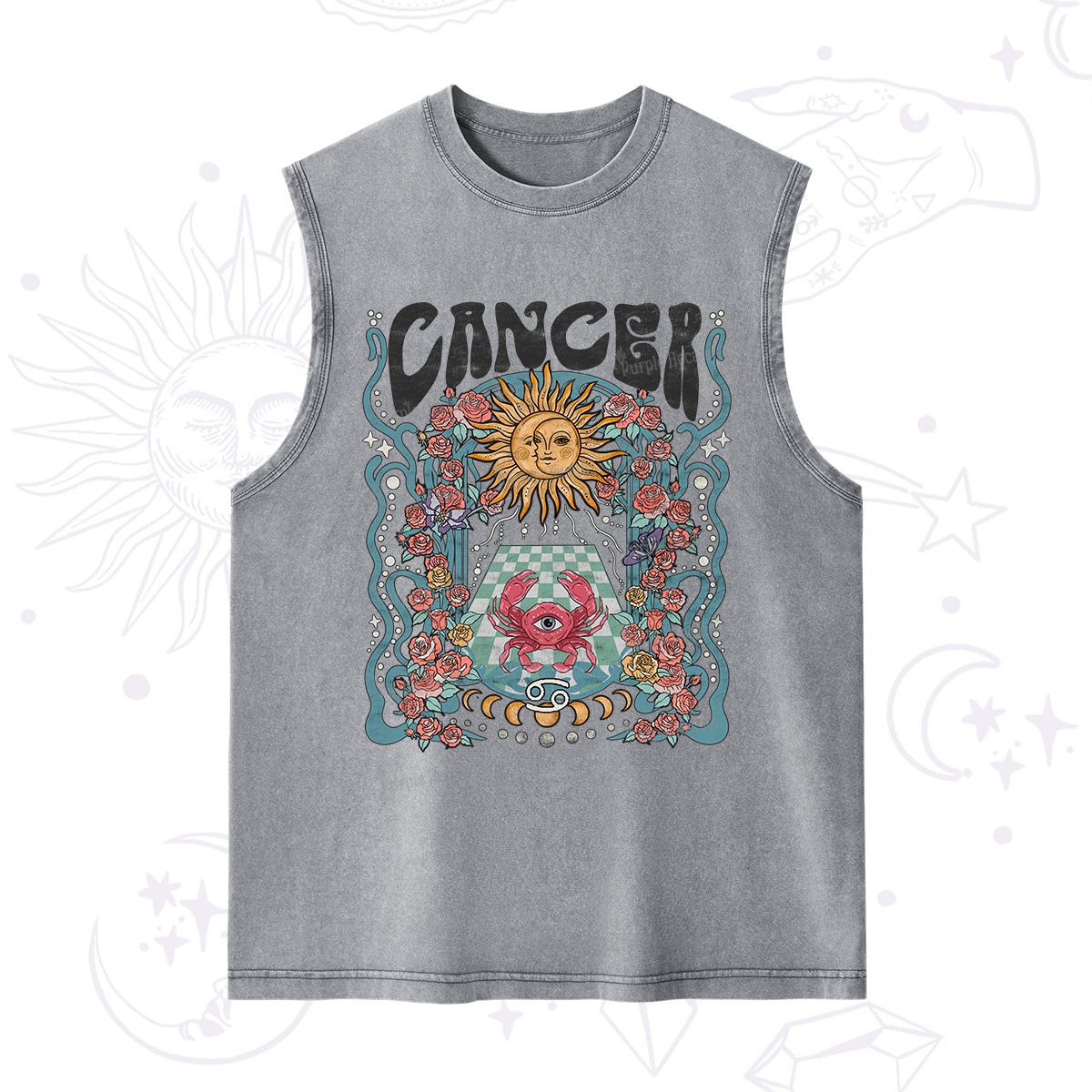 Purplehecate Cancer Spirit Zodiac Washed Tank