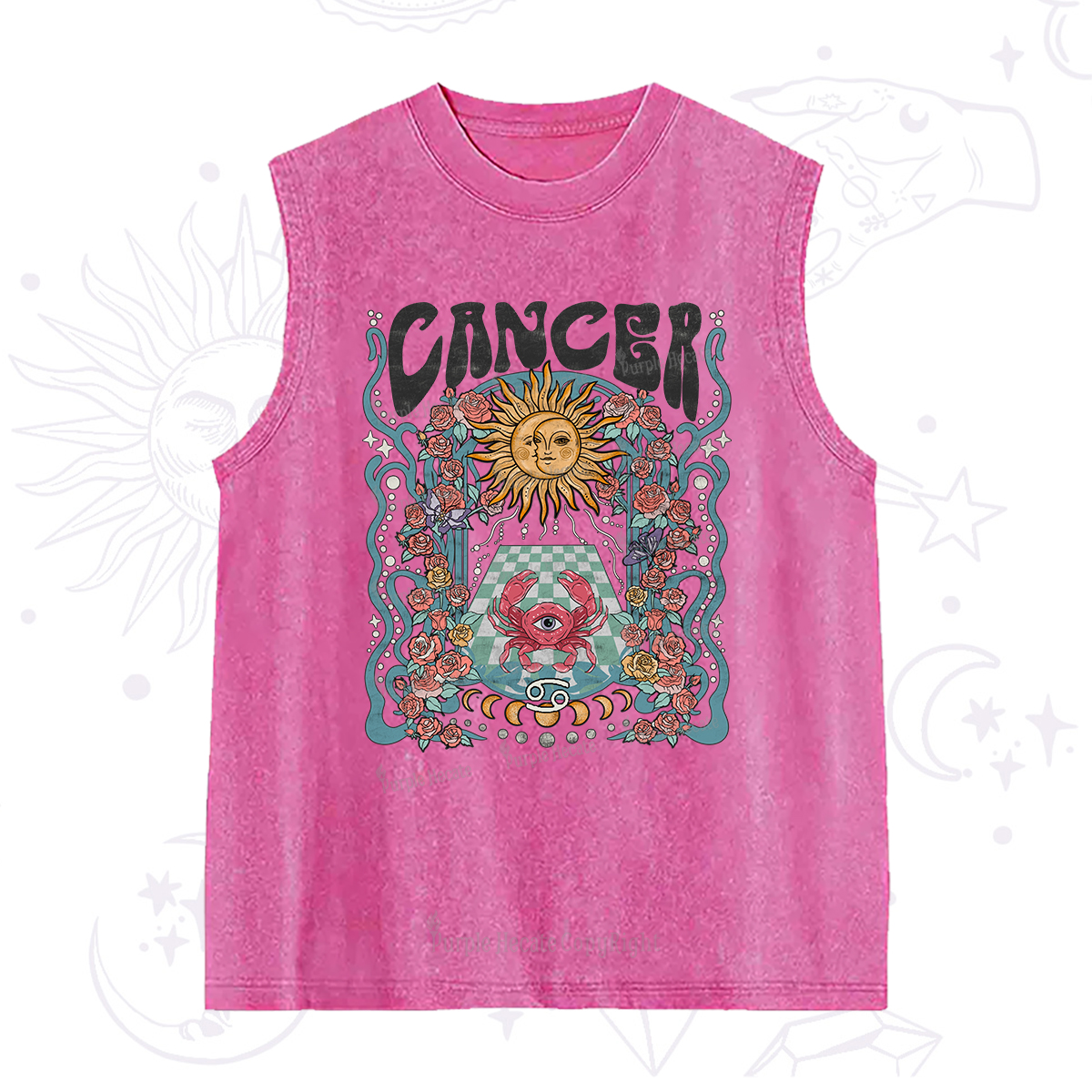 Purplehecate Cancer Spirit Zodiac Washed Tank