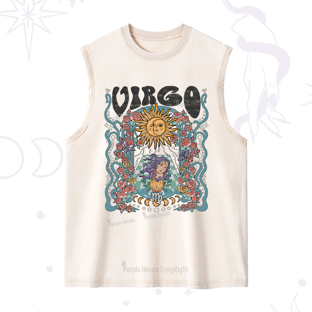 Purplehecate Virgo Spirit Zodiac Washed Tank