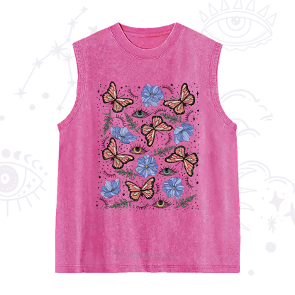 Purplehecate Butterfly Floral Washed Tank