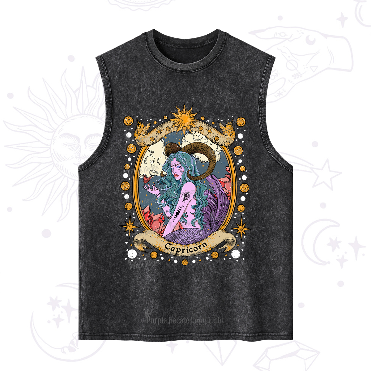Purplehecate Capricorn Radiance Zodiac Washed Tank