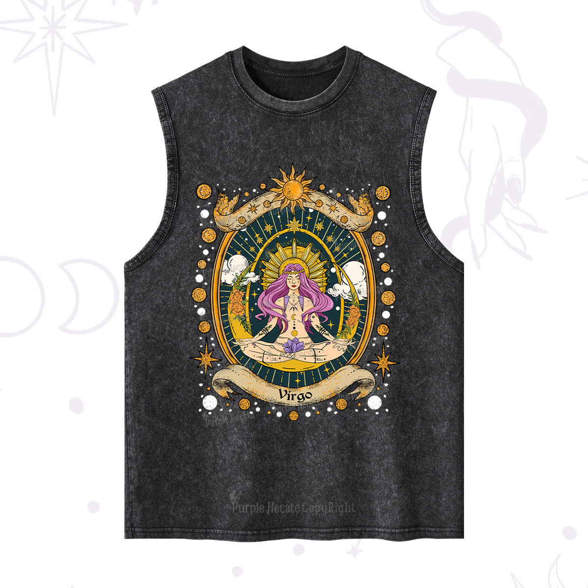 Purplehecate Virgo Radiance Zodiac Washed Tank