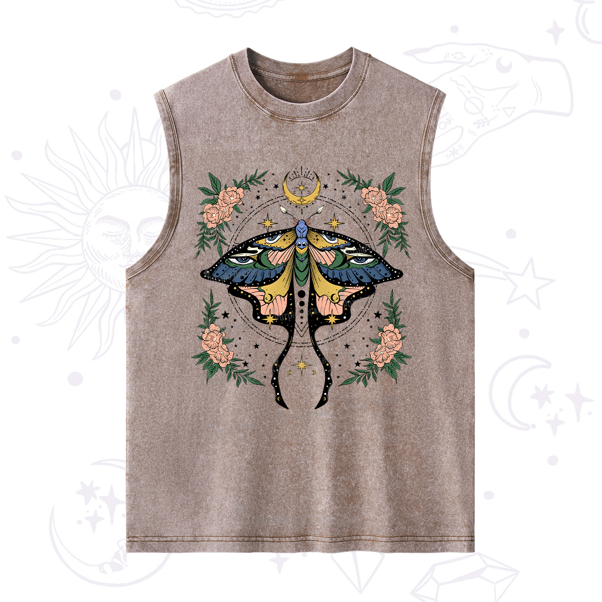 Purplehecate Mystical Moth Washed Tank