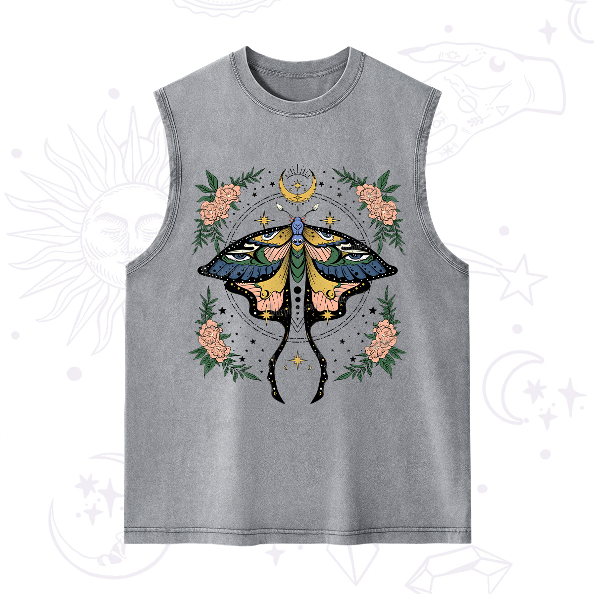 Purplehecate Mystical Moth Washed Tank