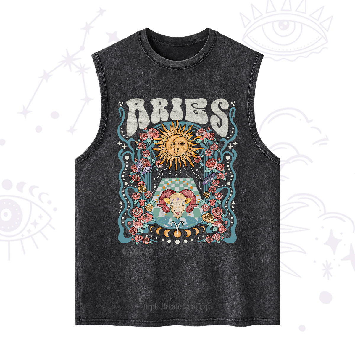 Purplehecate Aries Spirit Zodiac Washed Tank