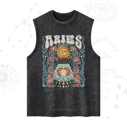 Purplehecate Aries Spirit Zodiac Washed Tank