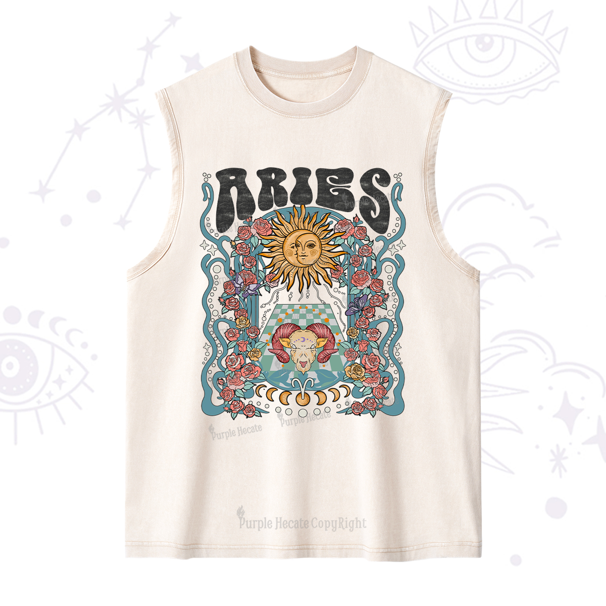 Purplehecate Aries Spirit Zodiac Washed Tank
