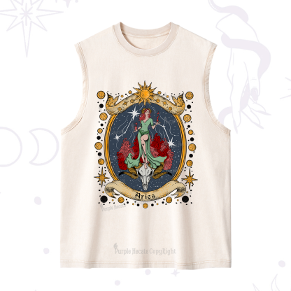Purplehecate Celestial Aries Zodiac Washed Tank