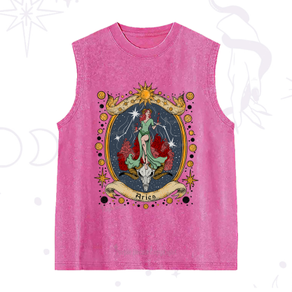 Purplehecate Celestial Aries Zodiac Washed Tank