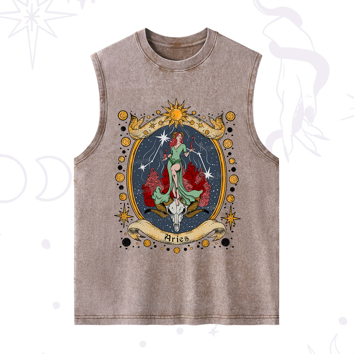 Purplehecate Celestial Aries Zodiac Washed Tank