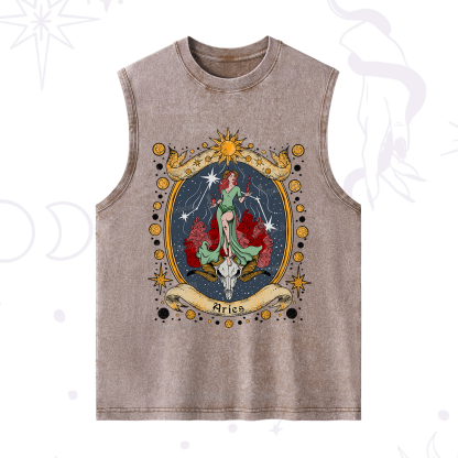 Purplehecate Celestial Aries Zodiac Washed Tank