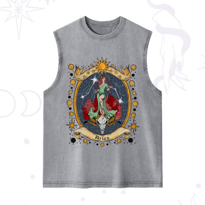 Purplehecate Celestial Aries Zodiac Washed Tank