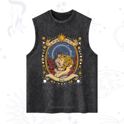 Purplehecate Celestial Leo Zodiac Washed Tank