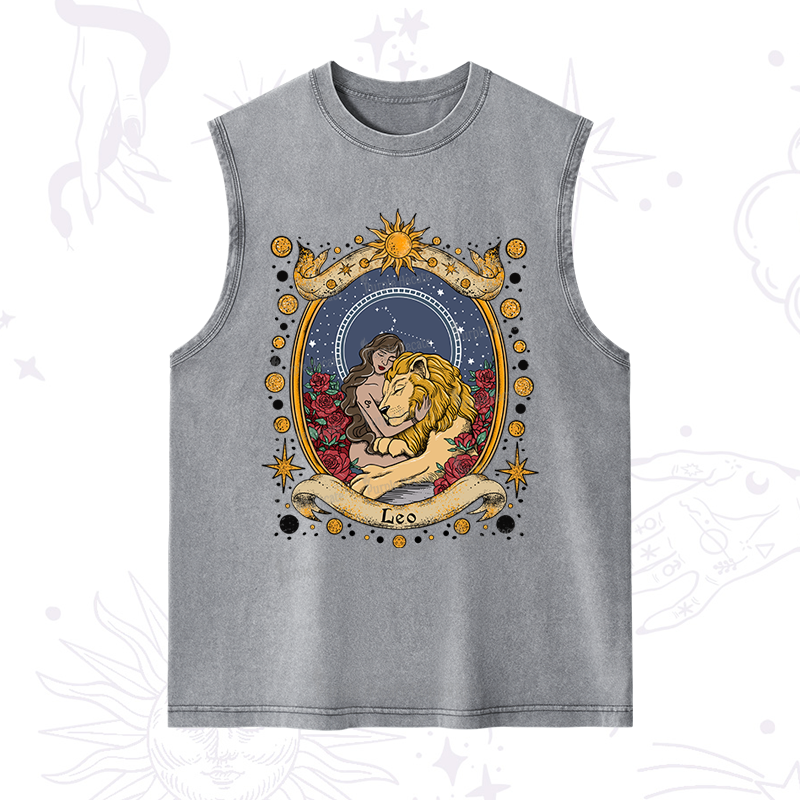 Purplehecate Celestial Leo Zodiac Washed Tank