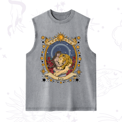 Purplehecate Celestial Leo Zodiac Washed Tank