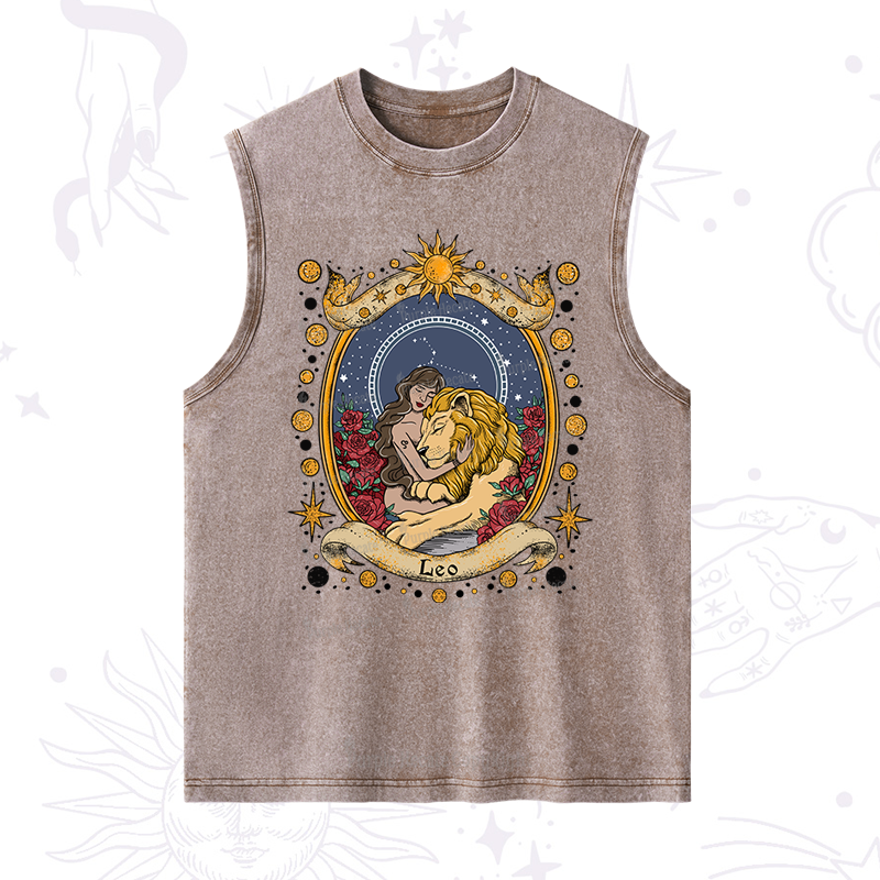 Purplehecate Celestial Leo Zodiac Washed Tank