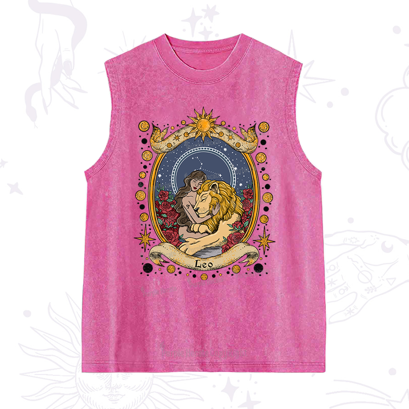 Purplehecate Celestial Leo Zodiac Washed Tank