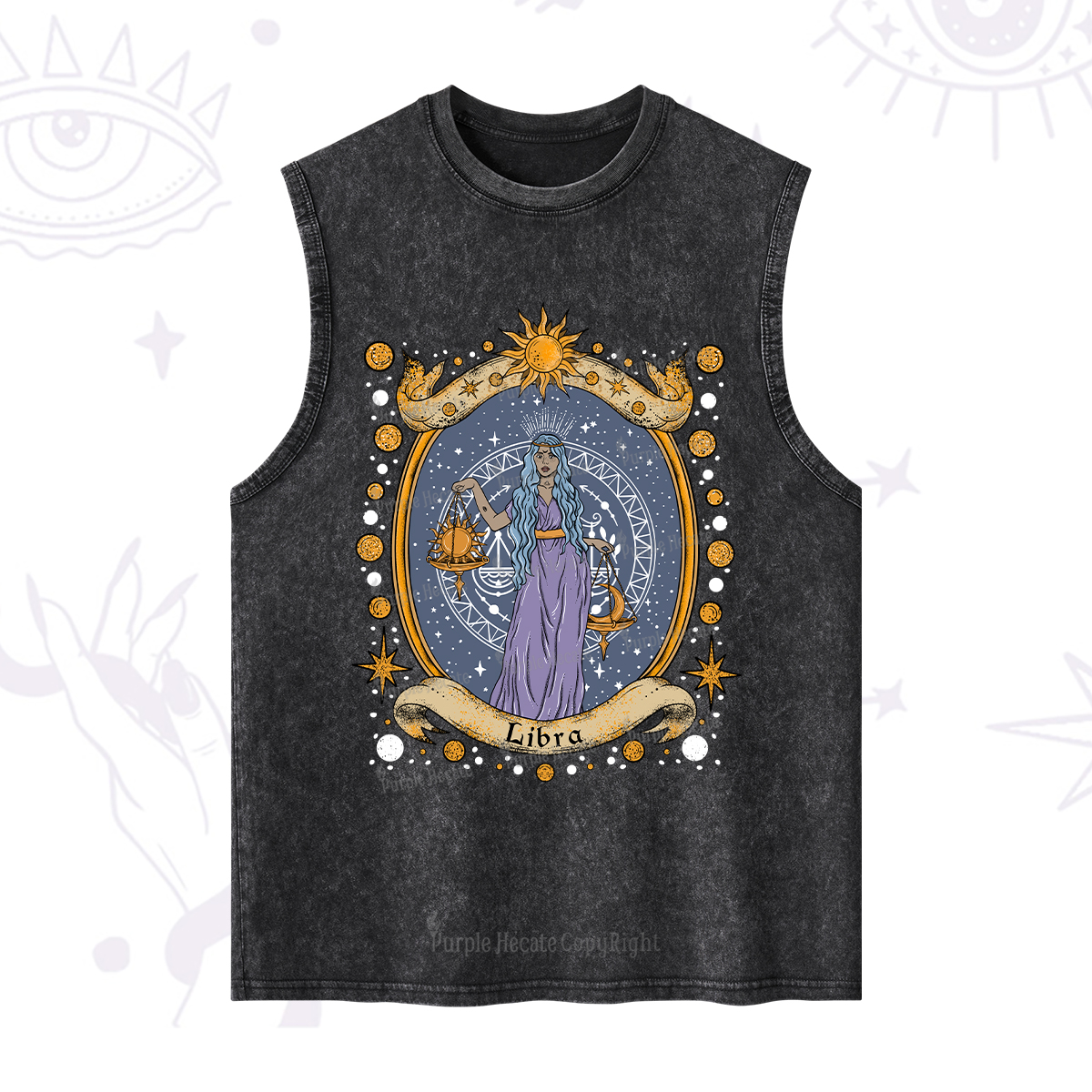 Purplehecate Celestial Libra Zodiac Washed Tank
