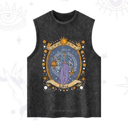 Purplehecate Celestial Libra Zodiac Washed Tank