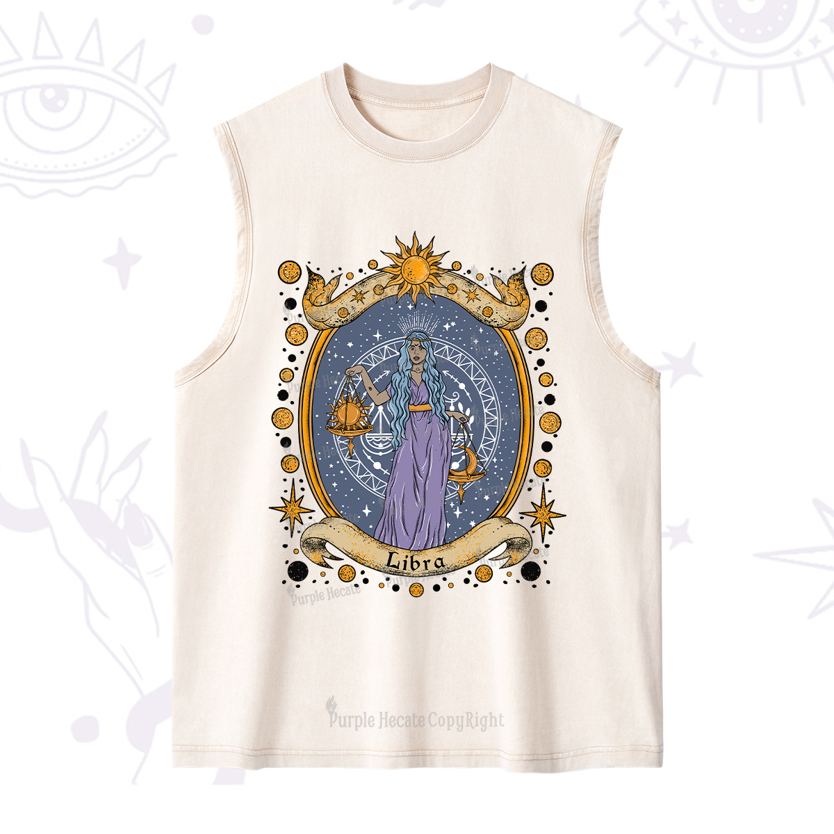 Purplehecate Celestial Libra Zodiac Washed Tank