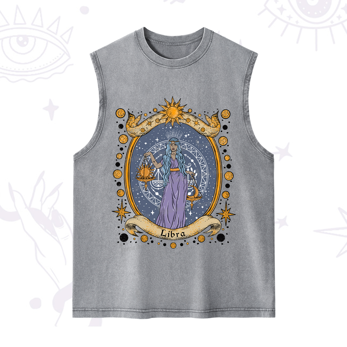 Purplehecate Celestial Libra Zodiac Washed Tank