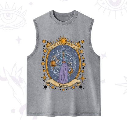 Purplehecate Celestial Libra Zodiac Washed Tank