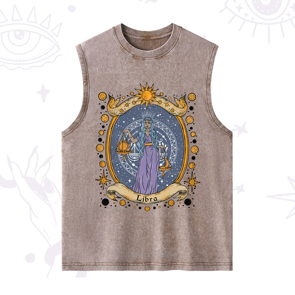 Purplehecate Celestial Libra Zodiac Washed Tank