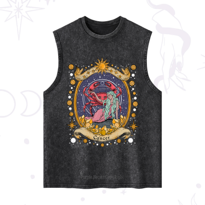 Purplehecate Celestial Cancer Zodiac Washed Tank