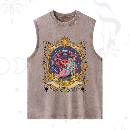 Purplehecate Celestial Cancer Zodiac Washed Tank