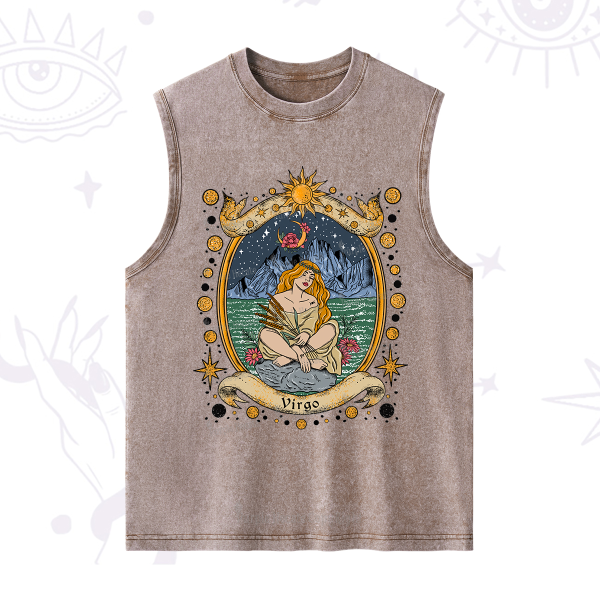 Purplehecate Celestial Virgo Zodiac Washed Tank