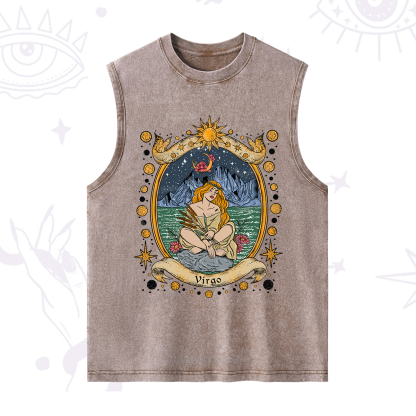 Purplehecate Celestial Virgo Zodiac Washed Tank