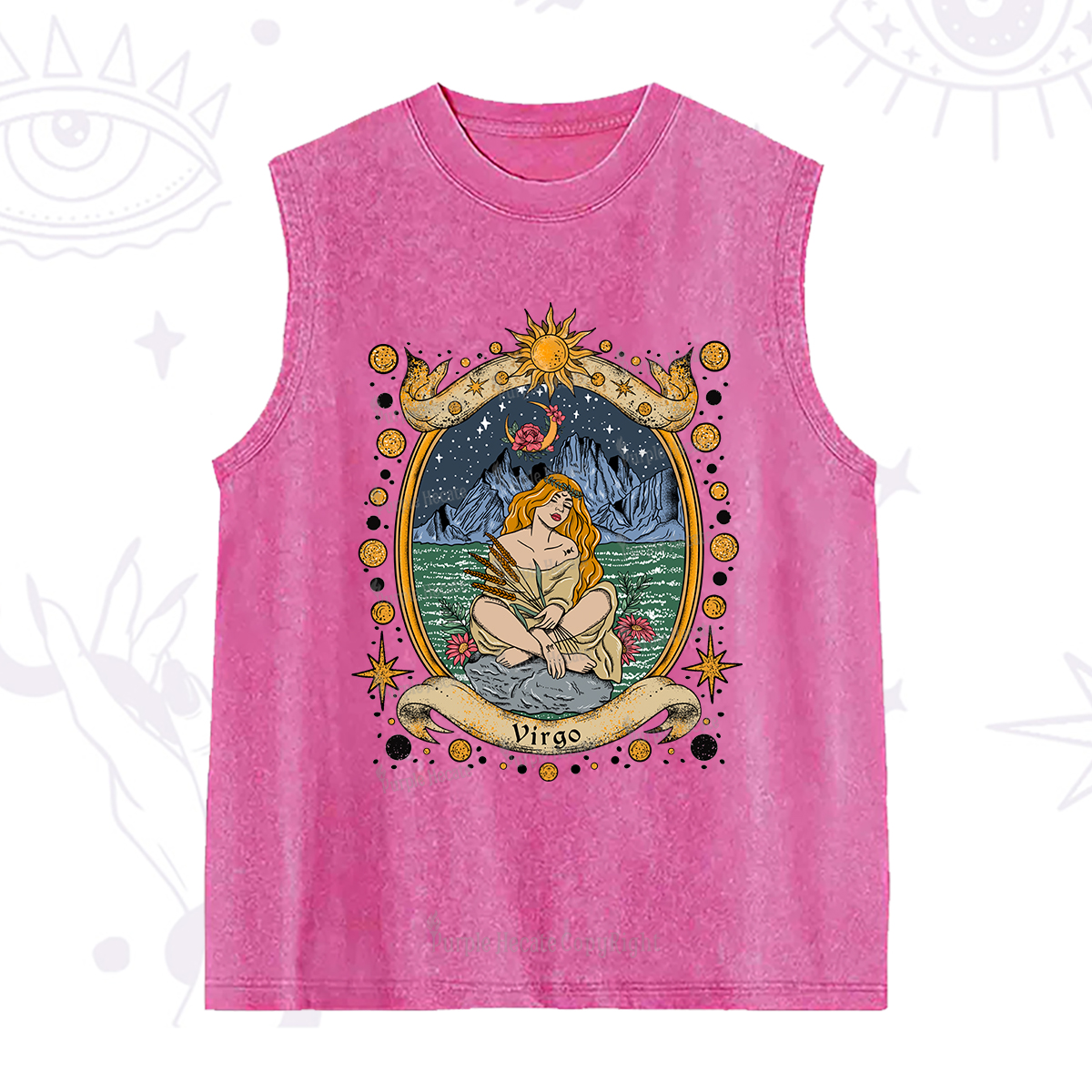 Purplehecate Celestial Virgo Zodiac Washed Tank