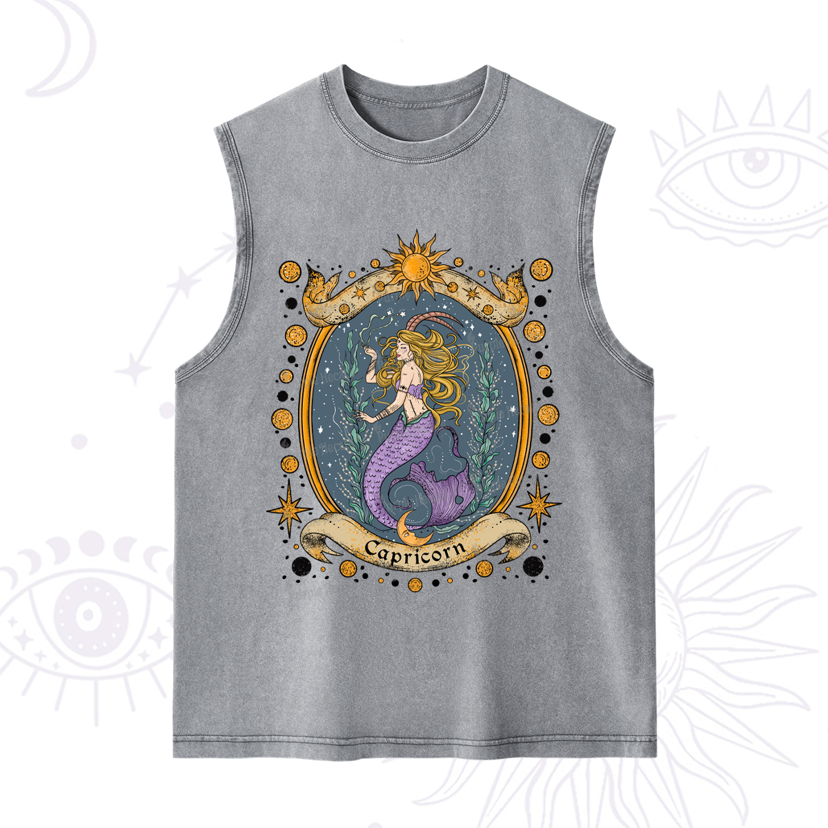 Purplehecate Celestial Capricorn Zodiac Washed Tank