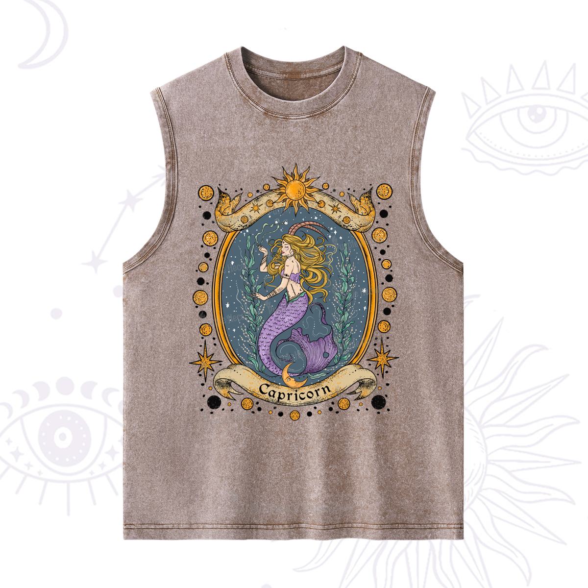Purplehecate Celestial Capricorn Zodiac Washed Tank