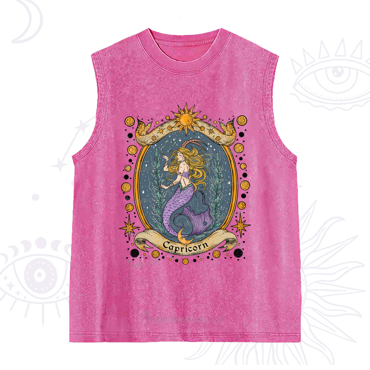 Purplehecate Celestial Capricorn Zodiac Washed Tank