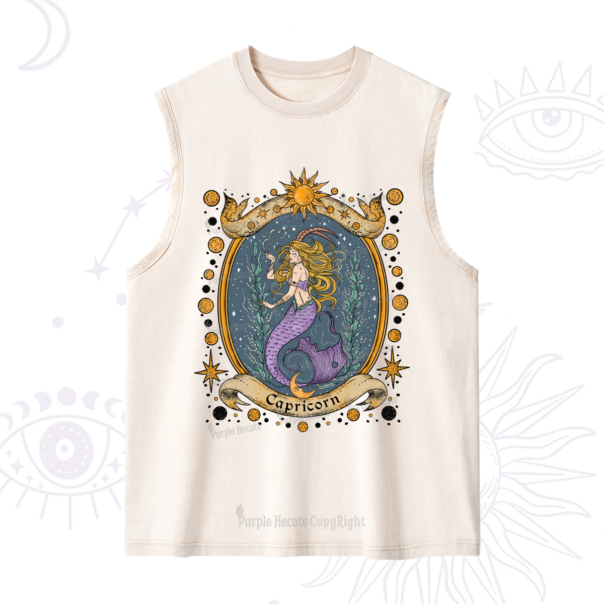 Purplehecate Celestial Capricorn Zodiac Washed Tank