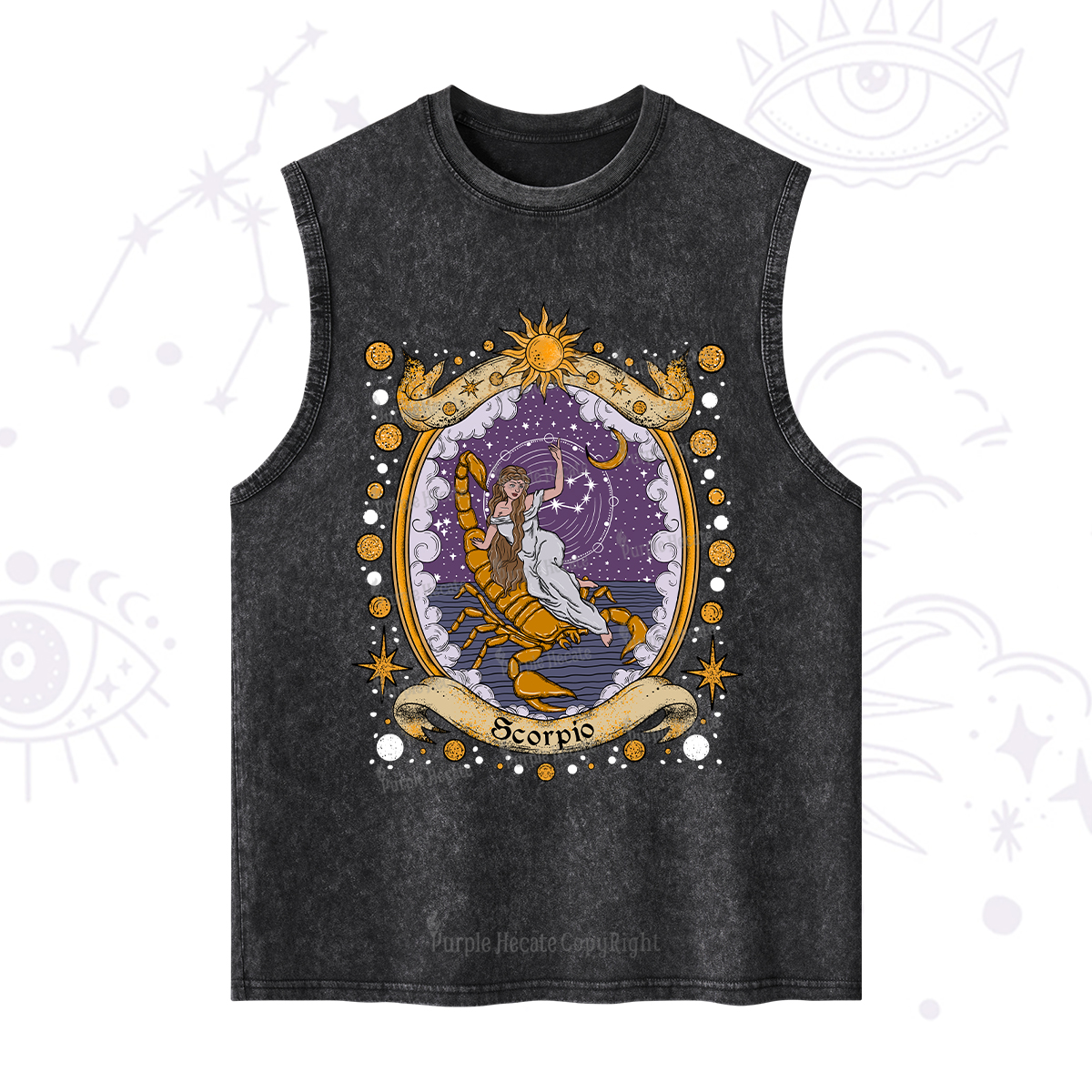 Purplehecate Celestial Scorpio Zodiac Washed Tank