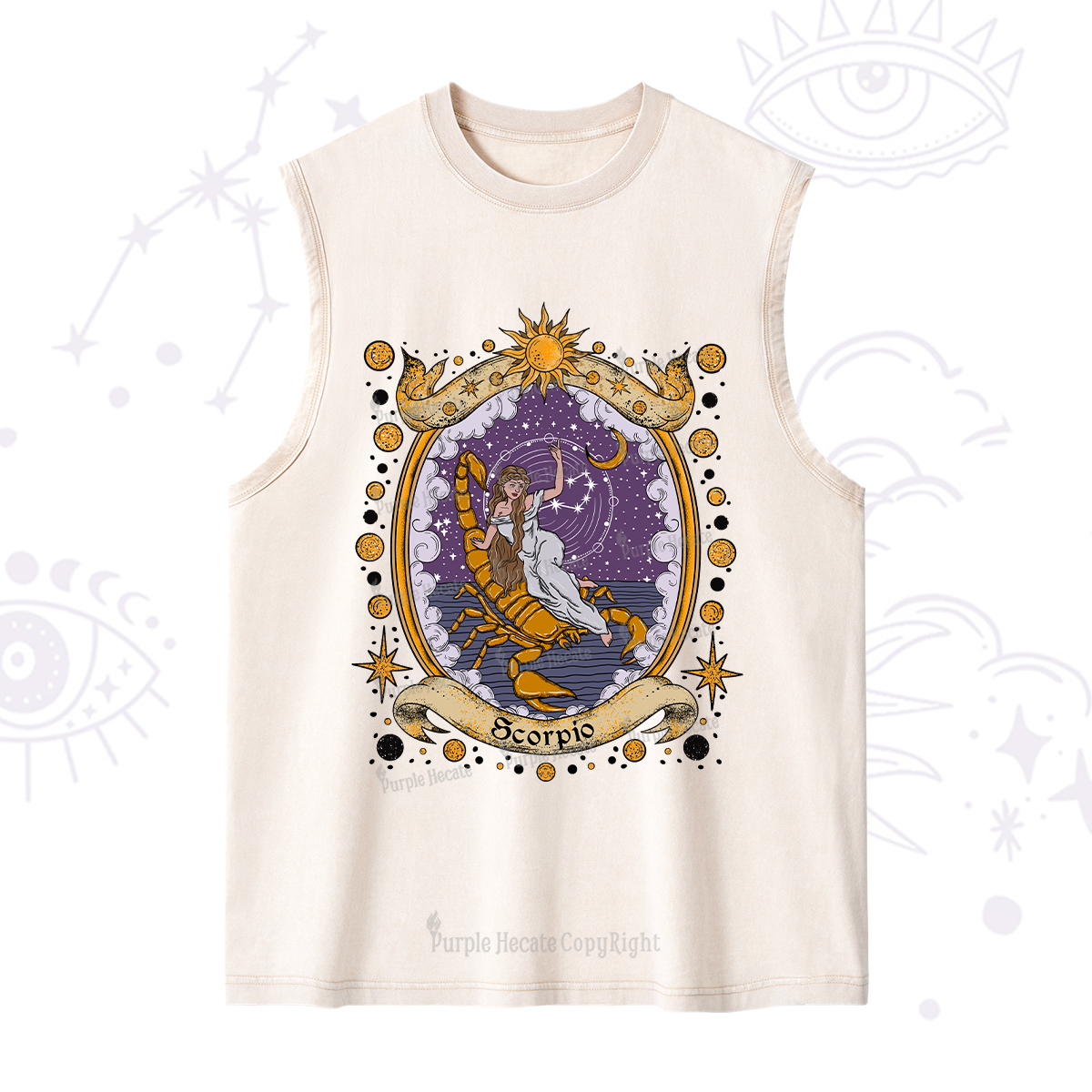 Purplehecate Celestial Scorpio Zodiac Washed Tank