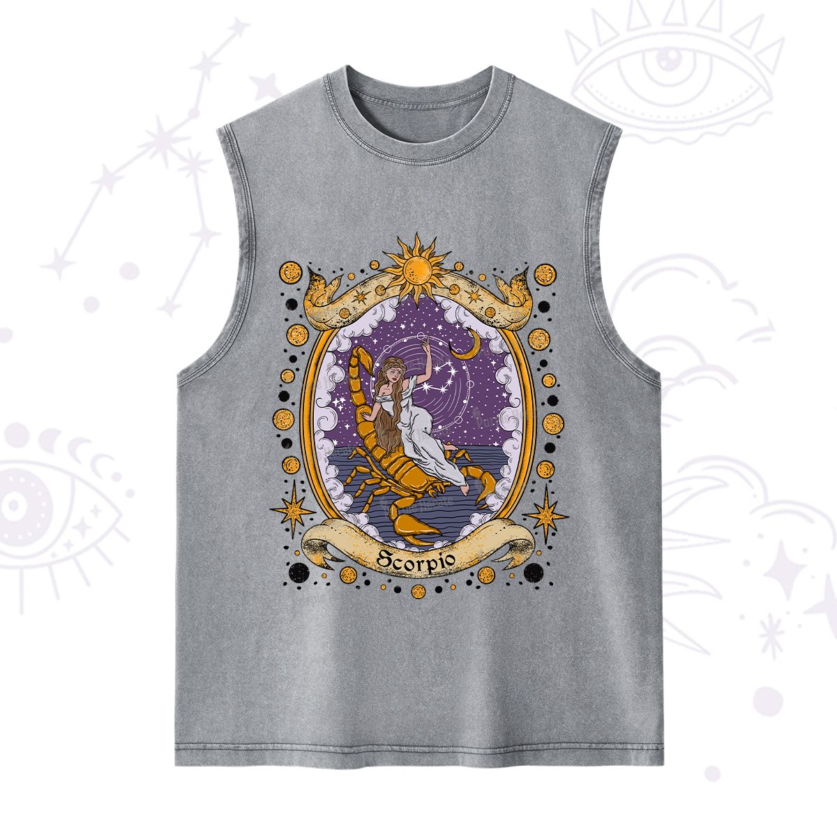 Purplehecate Celestial Scorpio Zodiac Washed Tank