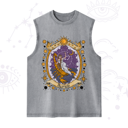 Purplehecate Celestial Scorpio Zodiac Washed Tank