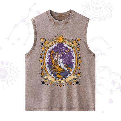 Purplehecate Celestial Scorpio Zodiac Washed Tank