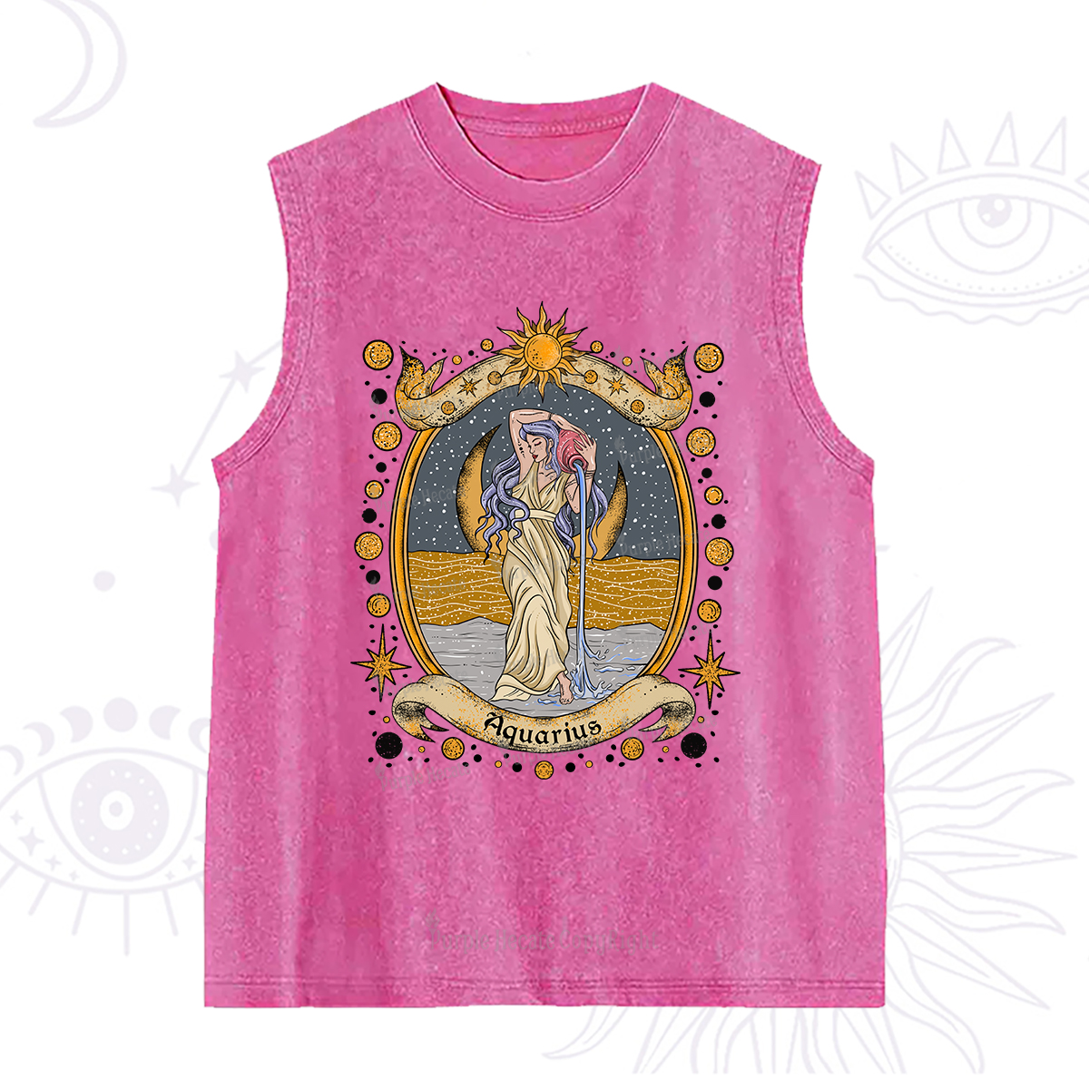 Purplehecate Celestial Aquarius Zodiac Washed Tank