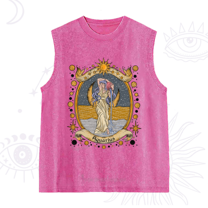Purplehecate Celestial Aquarius Zodiac Washed Tank