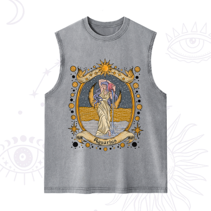 Purplehecate Celestial Aquarius Zodiac Washed Tank