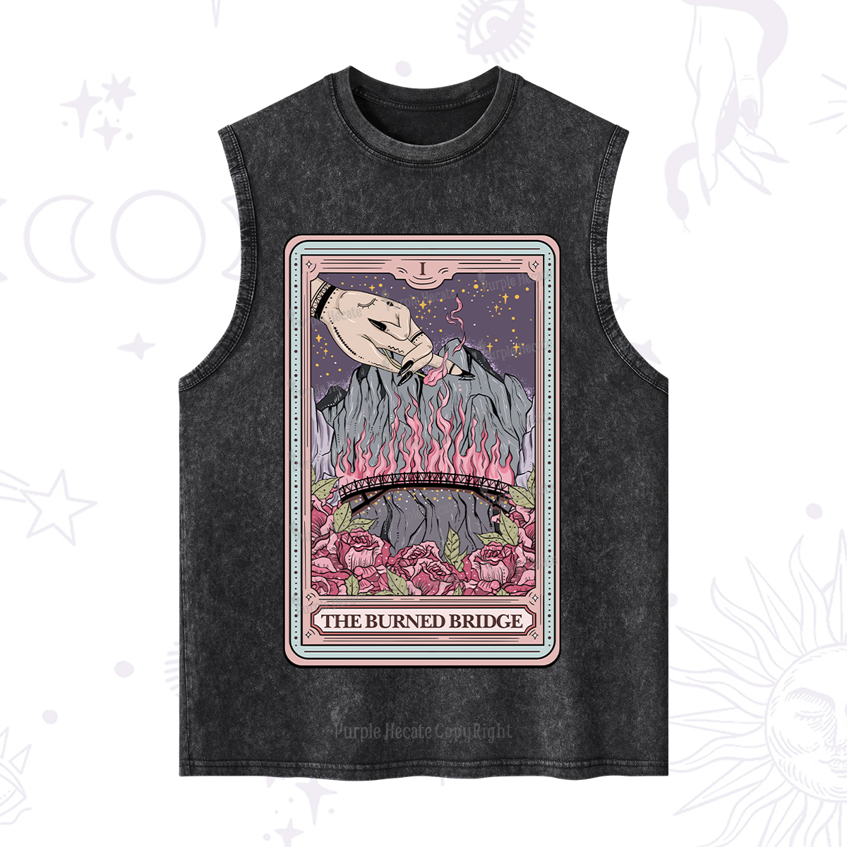 Purplehecate The Burned Bridge Tarot Washed Tank
