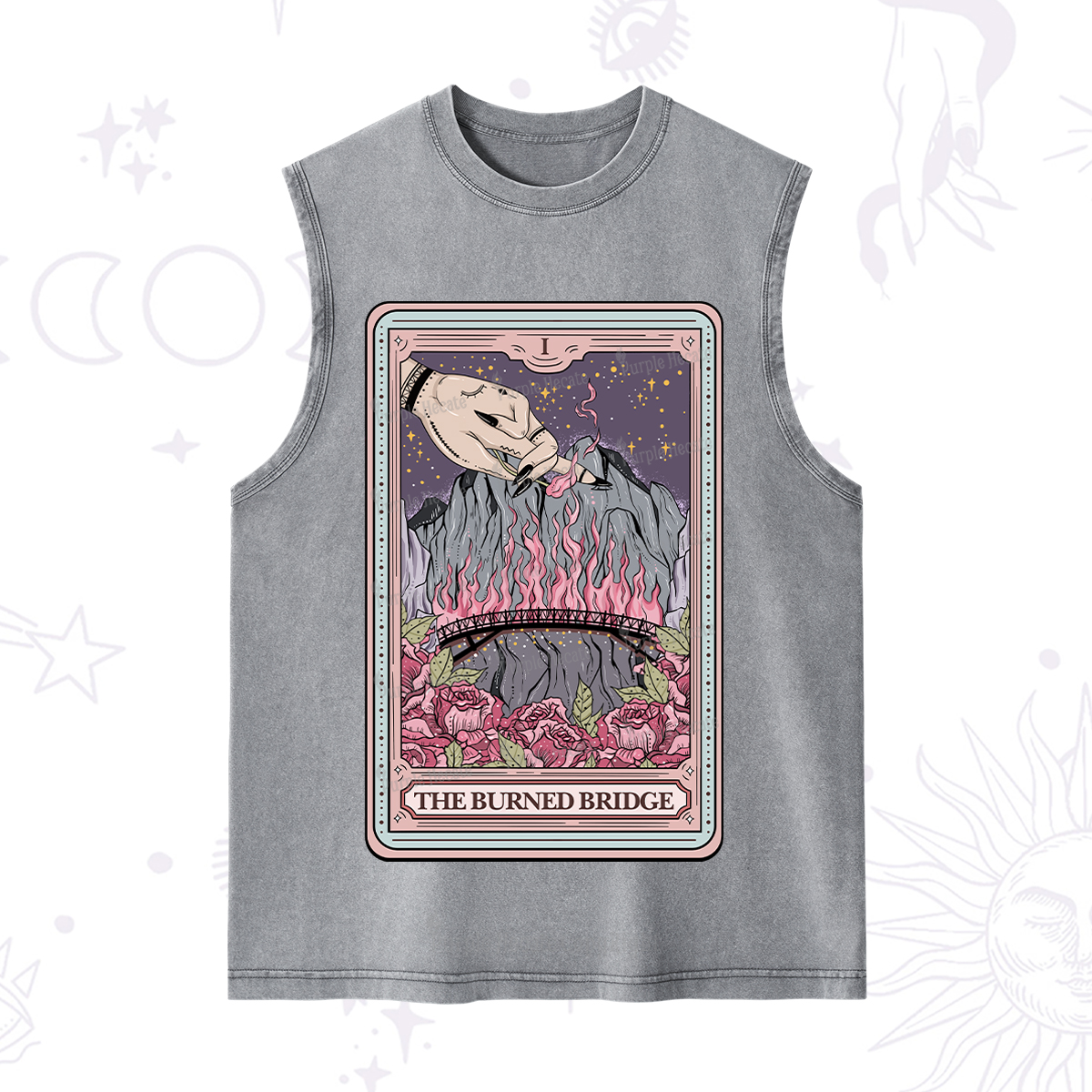 Purplehecate The Burned Bridge Tarot Washed Tank
